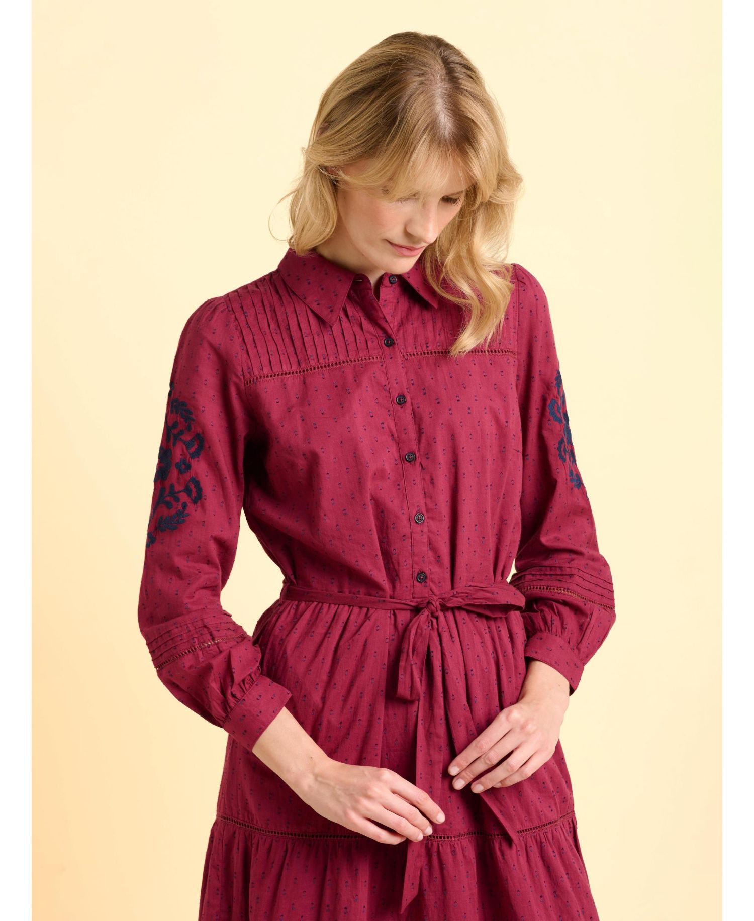 Women's Embers Long Sleeve Tie Waist Midi Dress