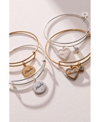 Abuela Mother of Pearl Heart Bangle Bracelet Duo