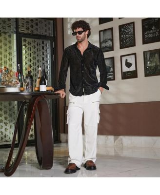 Men's Onyx Black Solid Velvet Shirt