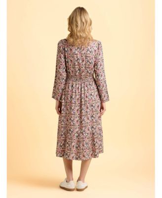 Women's Abloom Long Sleeve Floral Midi Dress