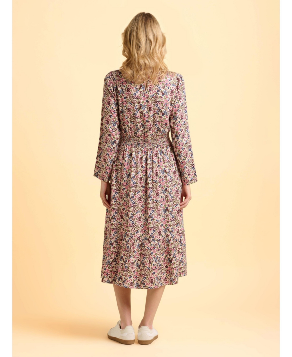 Brakeburn Women's Abloom Long Sleeve Floral Midi Dress
