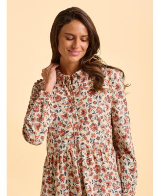 Women's Bella Long Sleeve Shirt Midi Dress