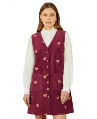 Women's Cord Tunic Dress With Pockets