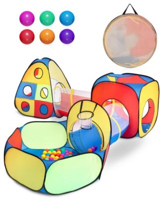 3-in-1 Kids Play Tent, Tunnel & Ball Pit Set – Pop Up Target Game Toy