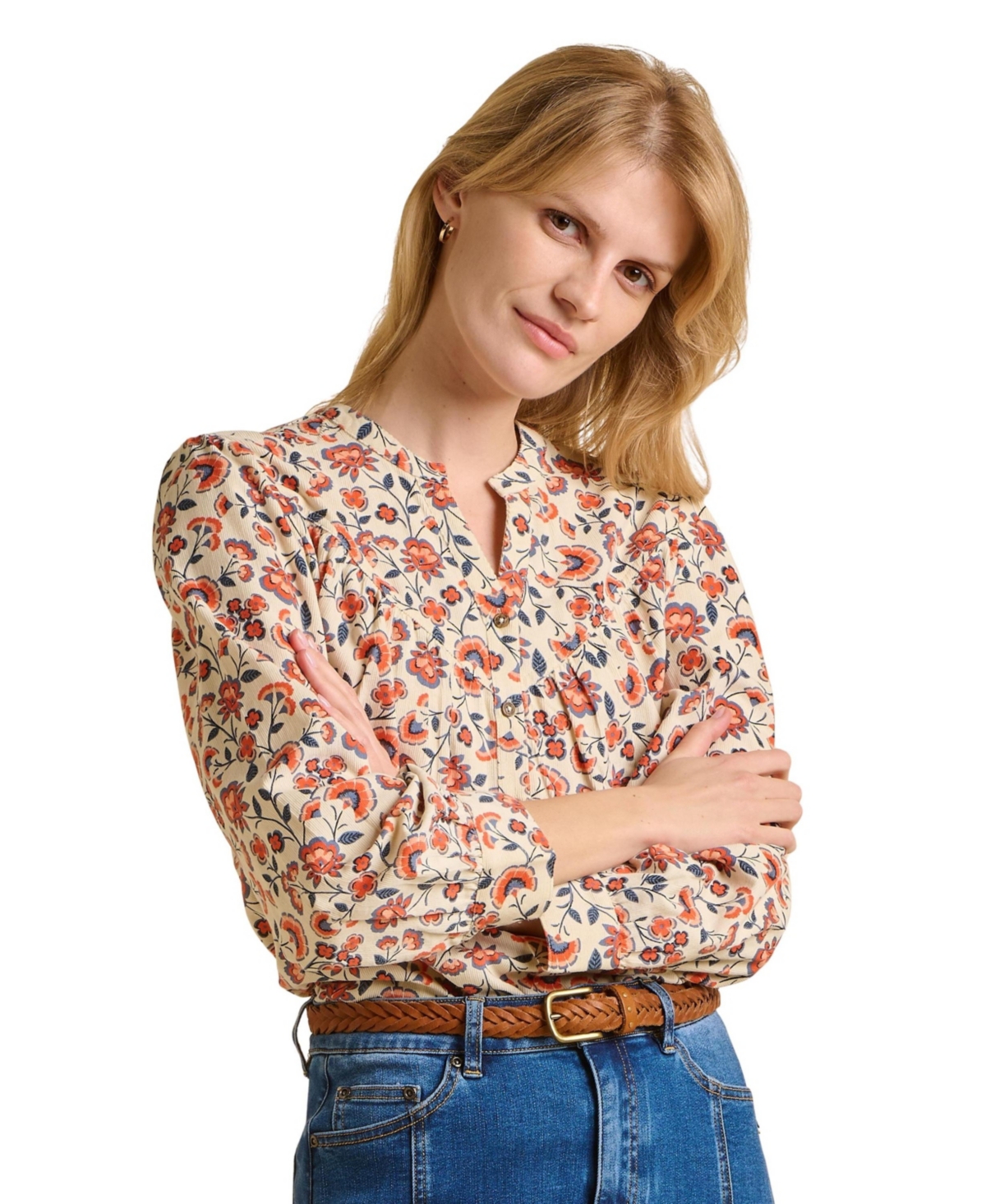 Brakeburn Women's Lindsay Long Sleeve V-Neck Shirt