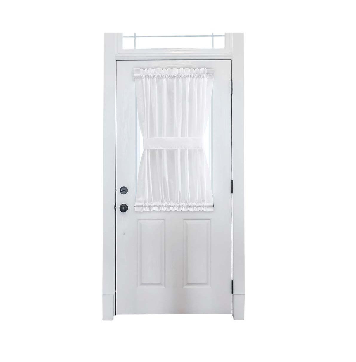 Ellis Stacey 1.5" Rod Pocket High Quality Fabric Solid Color Door Panel White