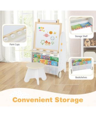 4-in-1 Toddler Activity Table Set with Magnetic Whiteboard and Chalk Board