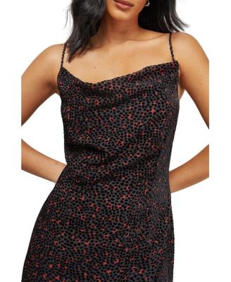 Women's Spot Devore Cowl Neck Maxi Dress.