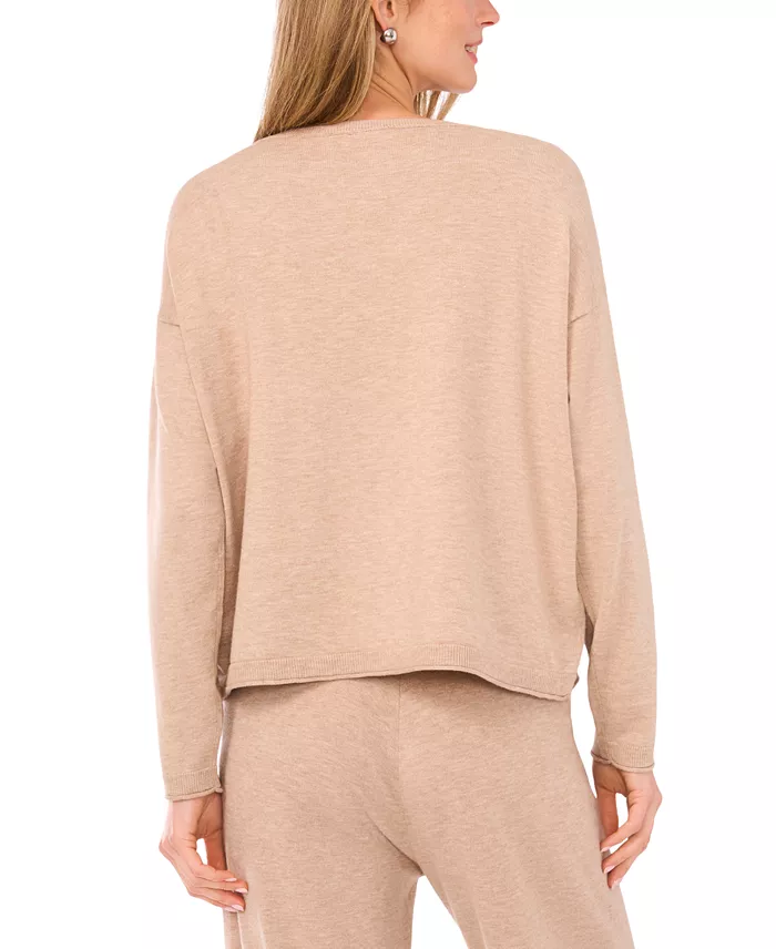 Women's Roundneck Ribbed-Trim Crewneck Sweater - thumbnail 7