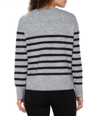 Women's Long Sleeve Crew Neck Dropped Shoulder Sweater