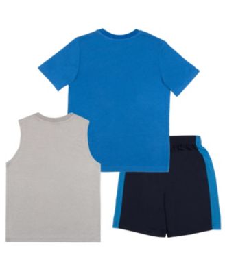 Toddler Boys 3 Piece T-Shirt, Tank Top and Shorts Outfit Set