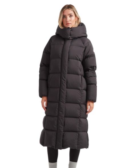 Женская куртка JACK1T Cloud Ultra Long Puffer Down Coat, цвет: Чёрный / Серо-бежевый