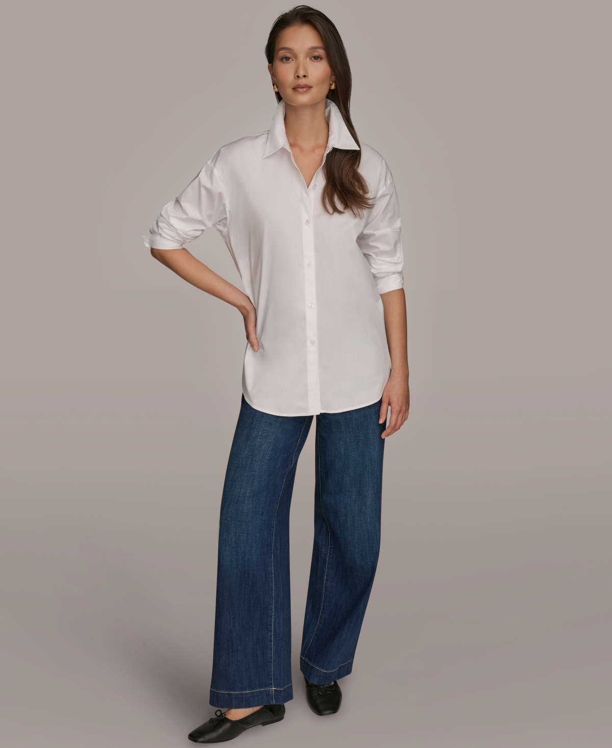 Donna Karan Weekend Women's Button-down Shirt In White