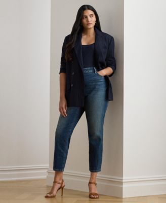 Lauren Ralph Lauren - Plus Size High-Rise Straight Ankle Jeans