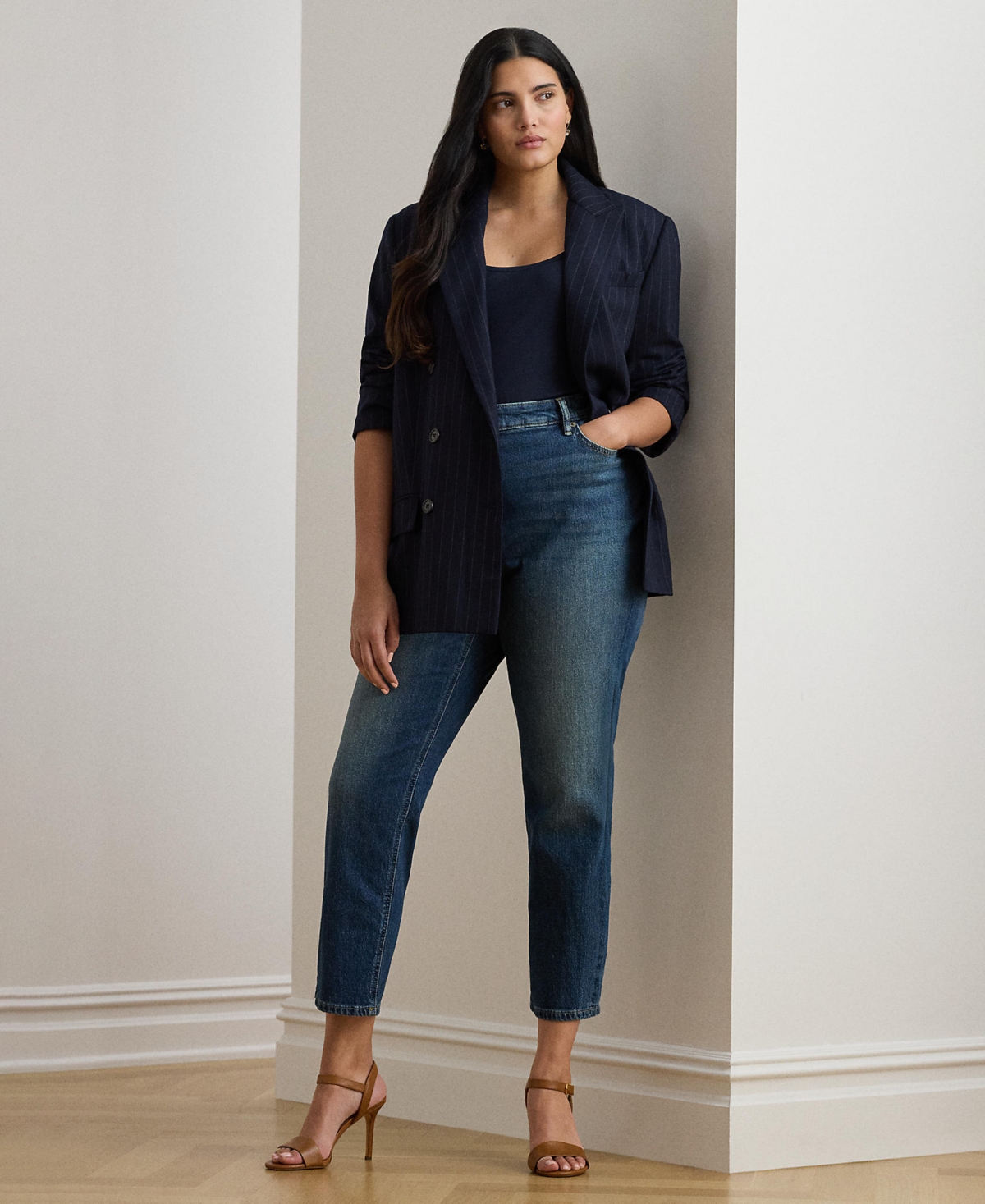 Ralph Lauren Plus Size High-rise Straight Ankle Jeans