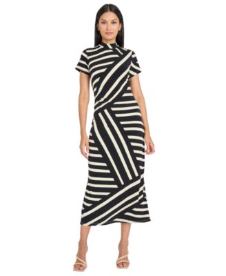 Donna Morgan - Women's Mock Neck Short-Sleeve Dress