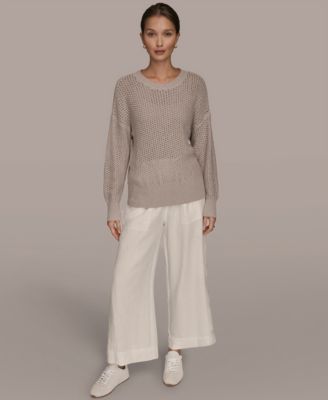 Women's Open Stitch Crewneck Sweater