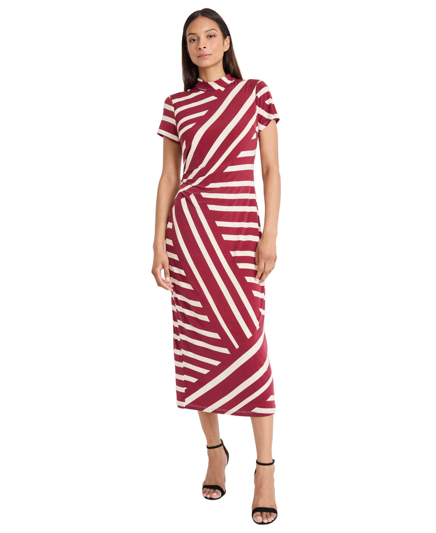 Women's Mock Neck Short-Sleeve Dress