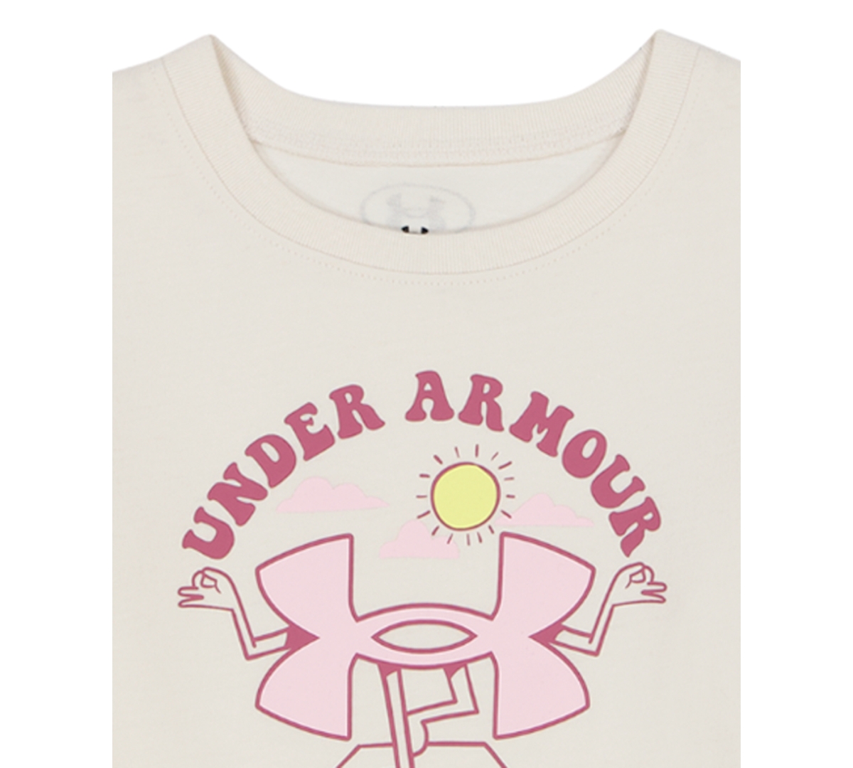 Under Armour Girls 2t-6x Lettuce Hem Top And Flare Leggings, 2-piece Set In Pink