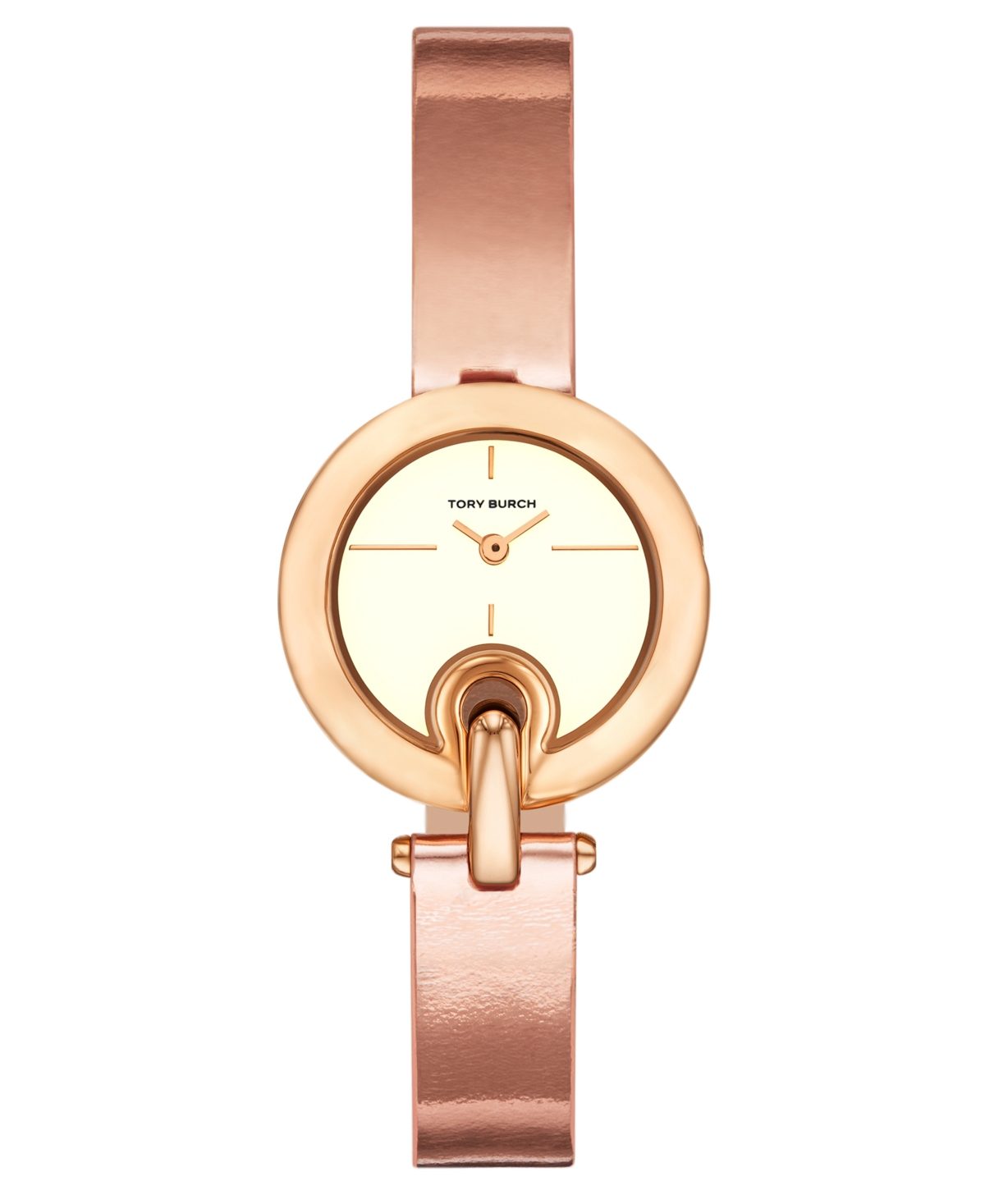 Tory Burch Women's The Pierced Small Quartz Two-Hand Rose Gold Leather, 30mm