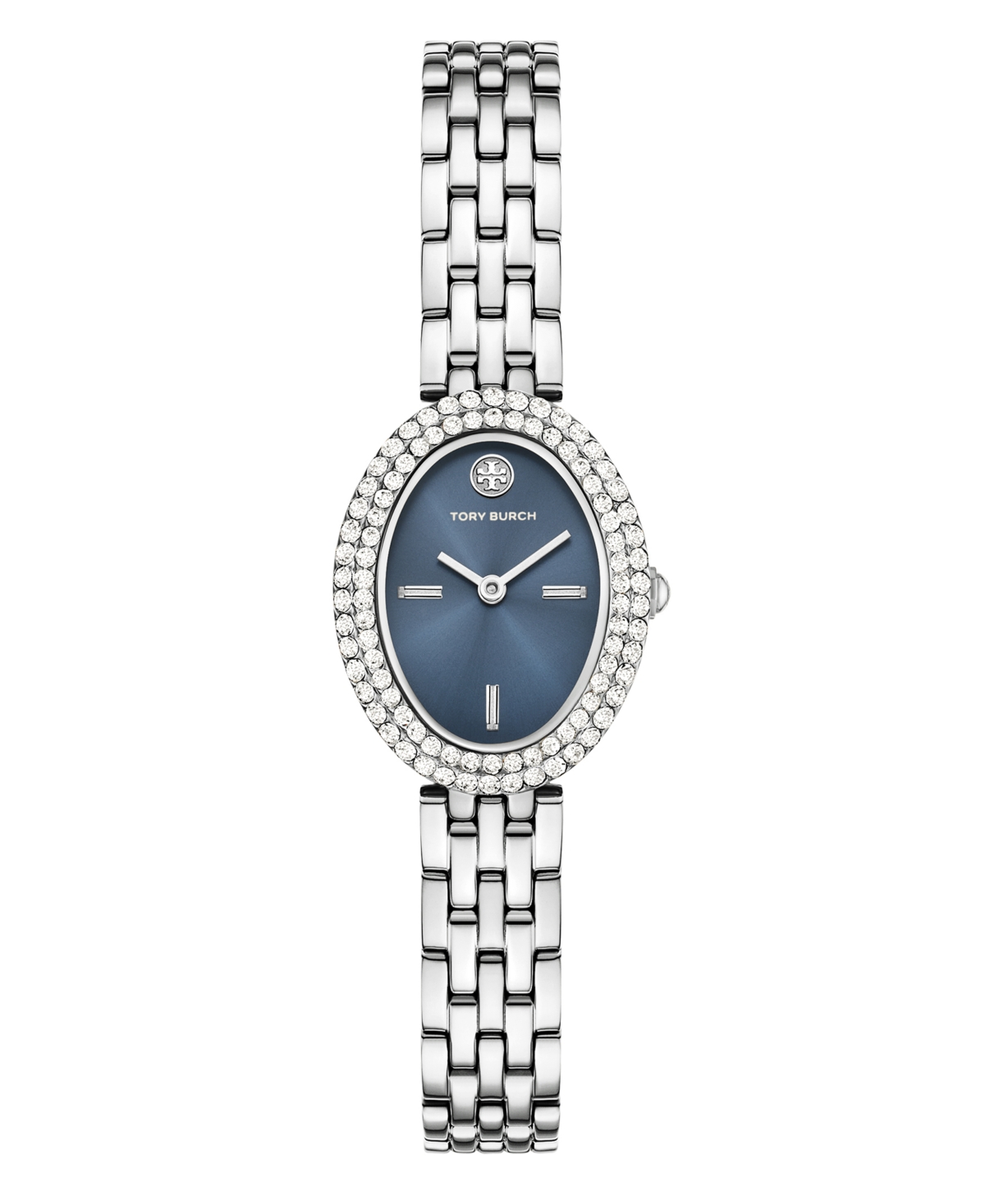 Tory Burch Women's The Oval Quartz Two-hand Silver Stainless Steel, 28mm