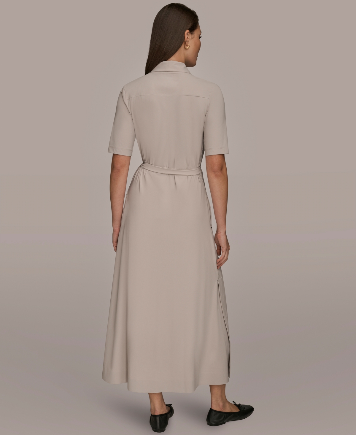 Donna Karan Weekend Women's Elbow-sleeve Collared Polo Dress In Neutral