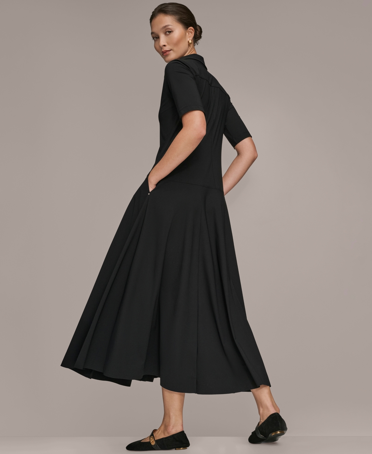 Donna Karan Weekend Women's Elbow-Sleeve Polo Dress