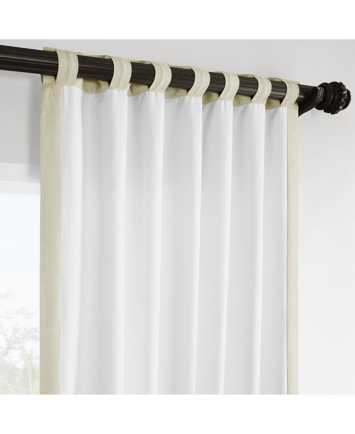Half Price Drapes Gravity Ivory Italian Faux Linen Room Darkening Curtain