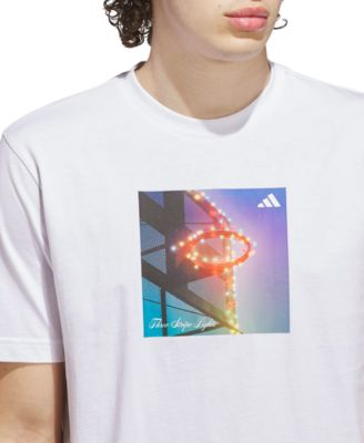 Men's 3-Stripes Lights Hoops Graphic Crewneck T-Shirt