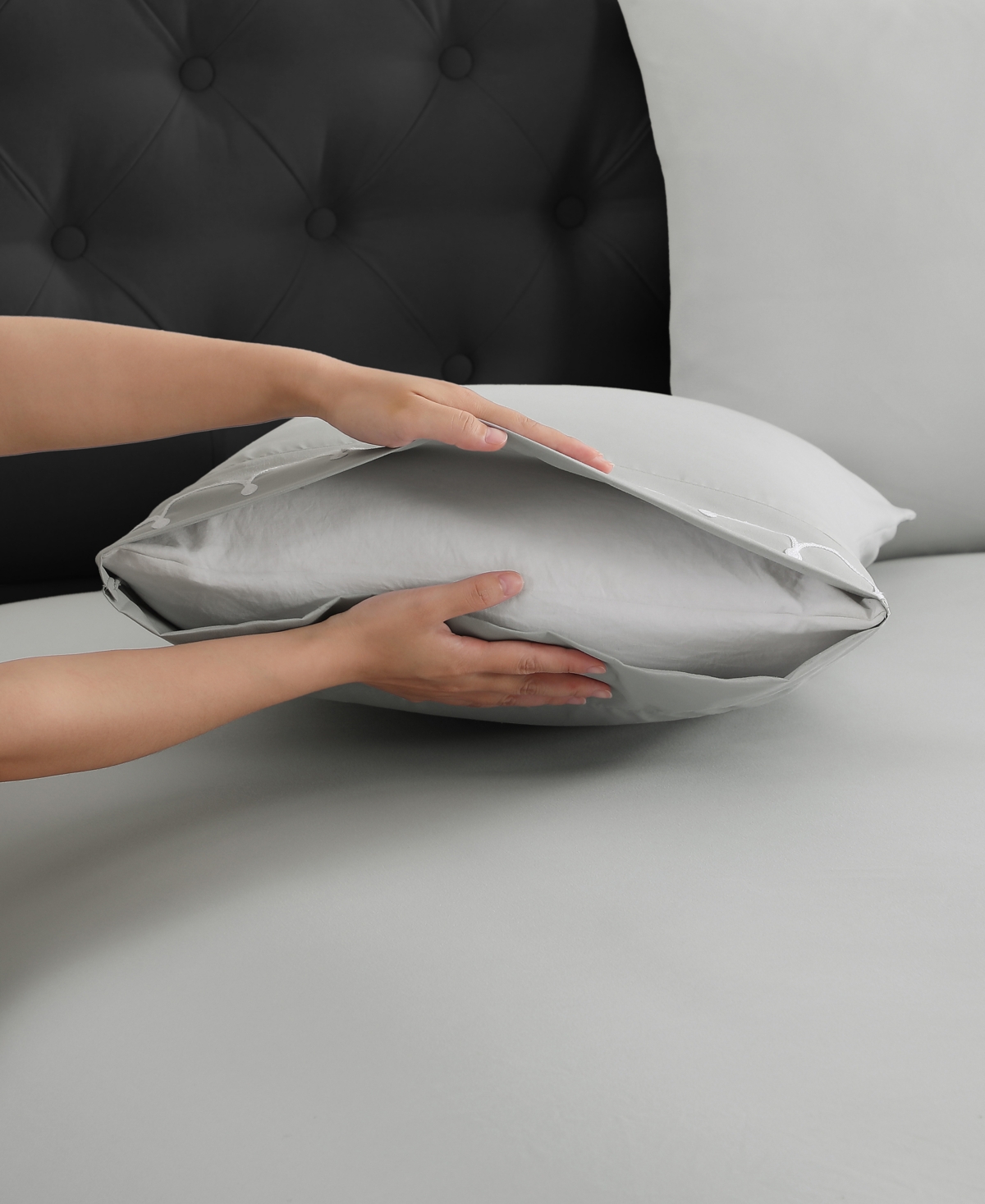 Elle Decor Embroidered 4-pc. Sheet Set, Queen In Gray