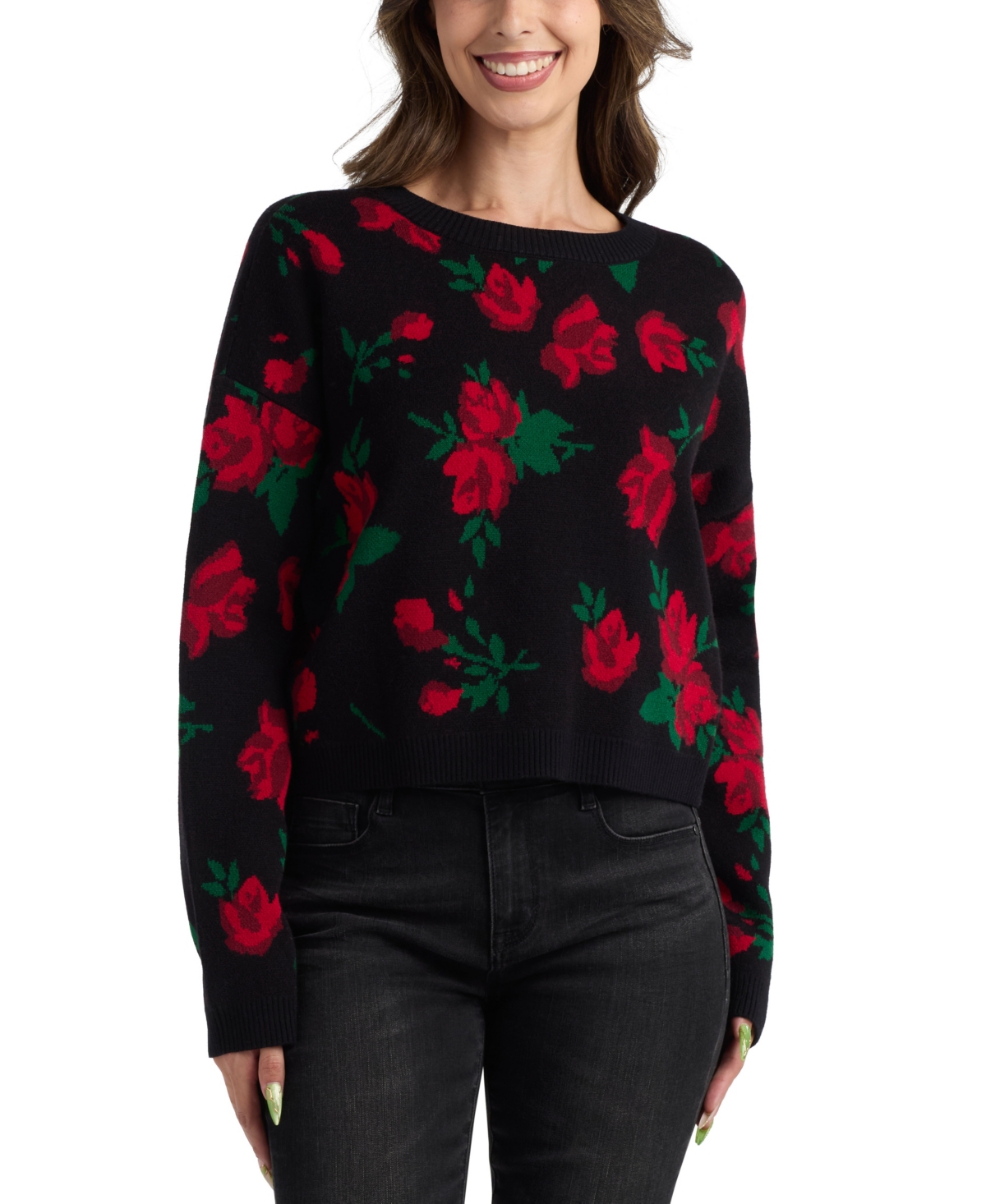 Bcx Juniors' Cropped Pull-on Sweater In Black
