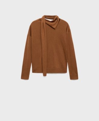 Women's Scarf Fine-Knit Sweater