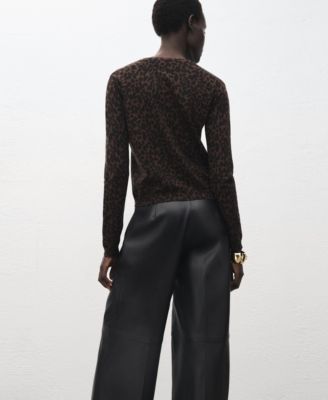 Women's Ribbed Leopard-Print Sweater