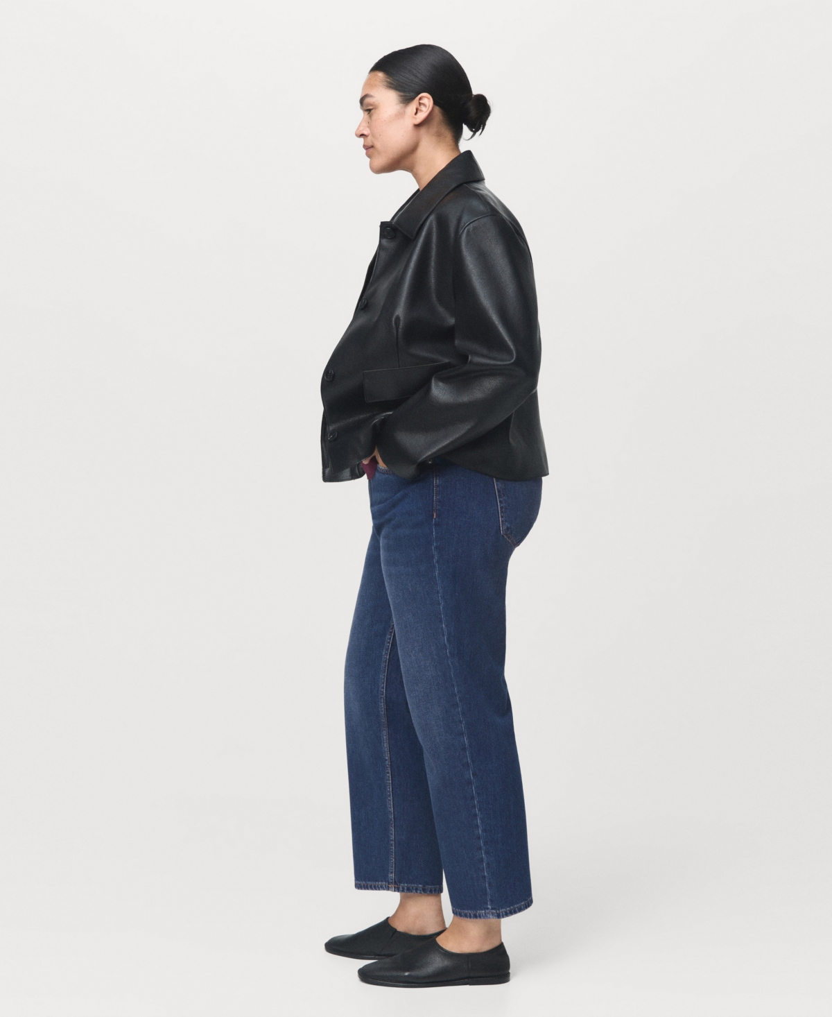 Mango Mid Rise Straight Leg Jeans In Blue