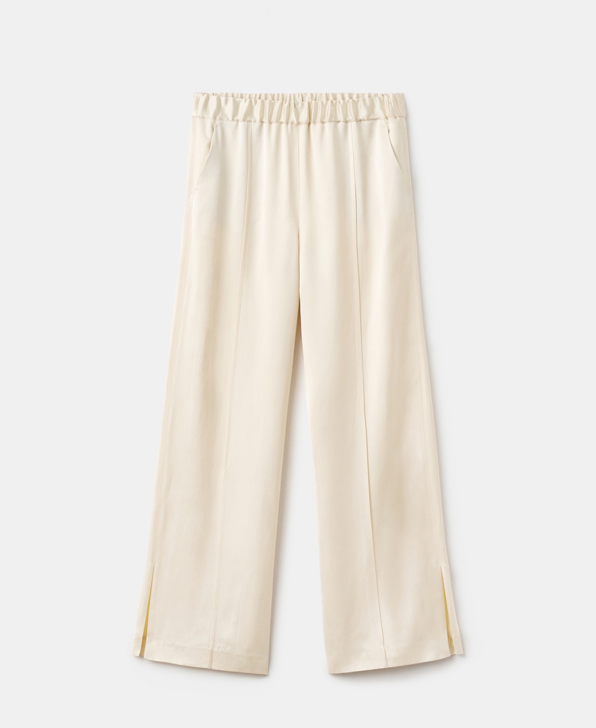 Mango Women's Side Slit Satin Pants