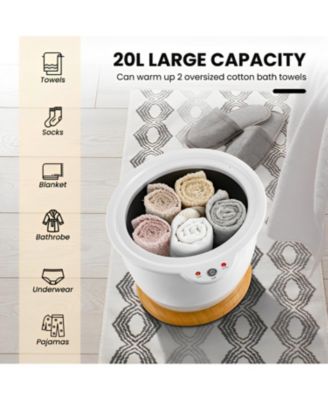 Bathroom Towel Warmer Bucket with Fragrance Holder and Auto Shut