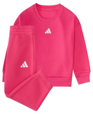 Baby Girls Long-Sleeve Crewneck Sweatshirt and Joggers, 2-Piece Set