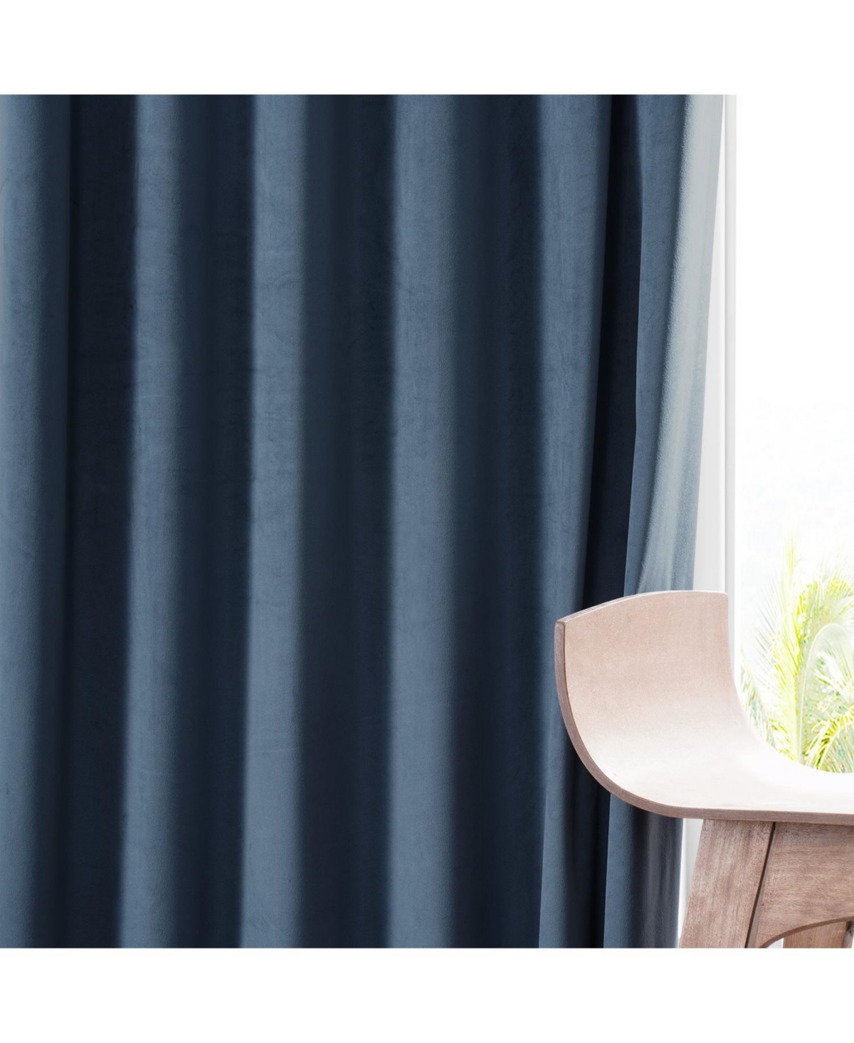 Half Price Drapes Varsity Blue Signature Plush Velvet Hotel Blackout Curtain