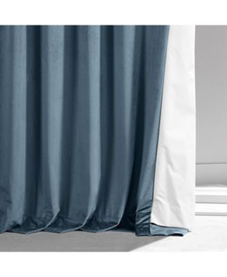 Oxford Blue Signature Plush Velvet Hotel Blackout Curtain