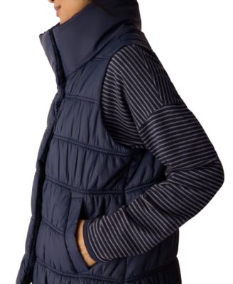 Women's High-Collar Ruched Vest