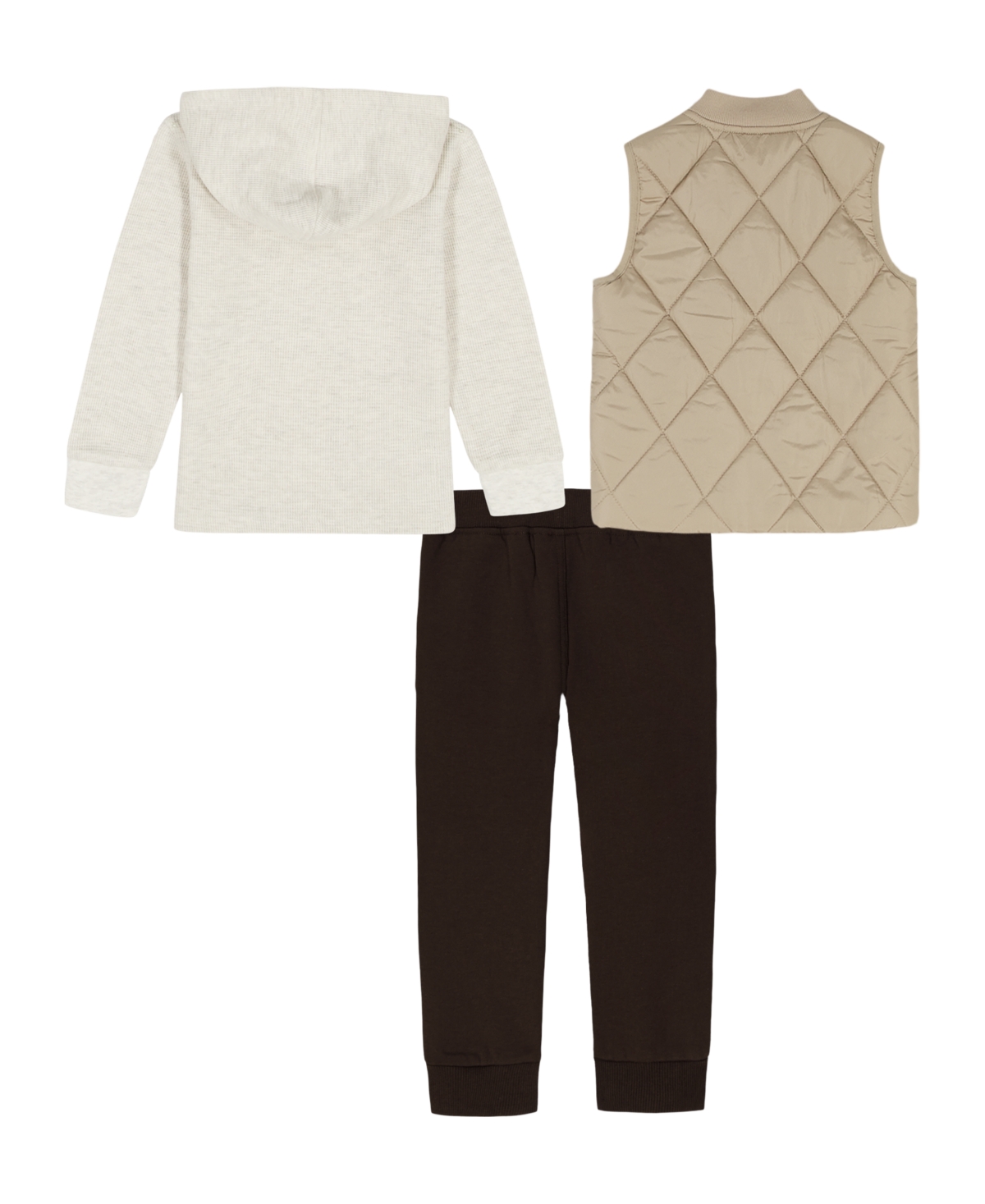 Calvin Klein Boys 2T-7 3-Piece Full-Zip Vest, Hoodie and Joggers Set