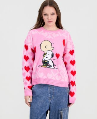 Hooked Up by IOT - Juniors' Heart-Knit Charlie Brown Sweater