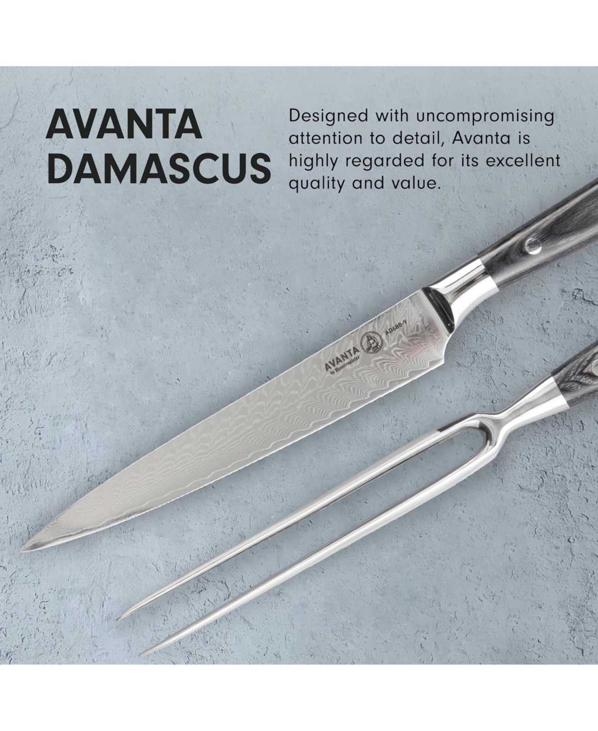 Messermeister Avanta Damascus 2 Pc Carving Set