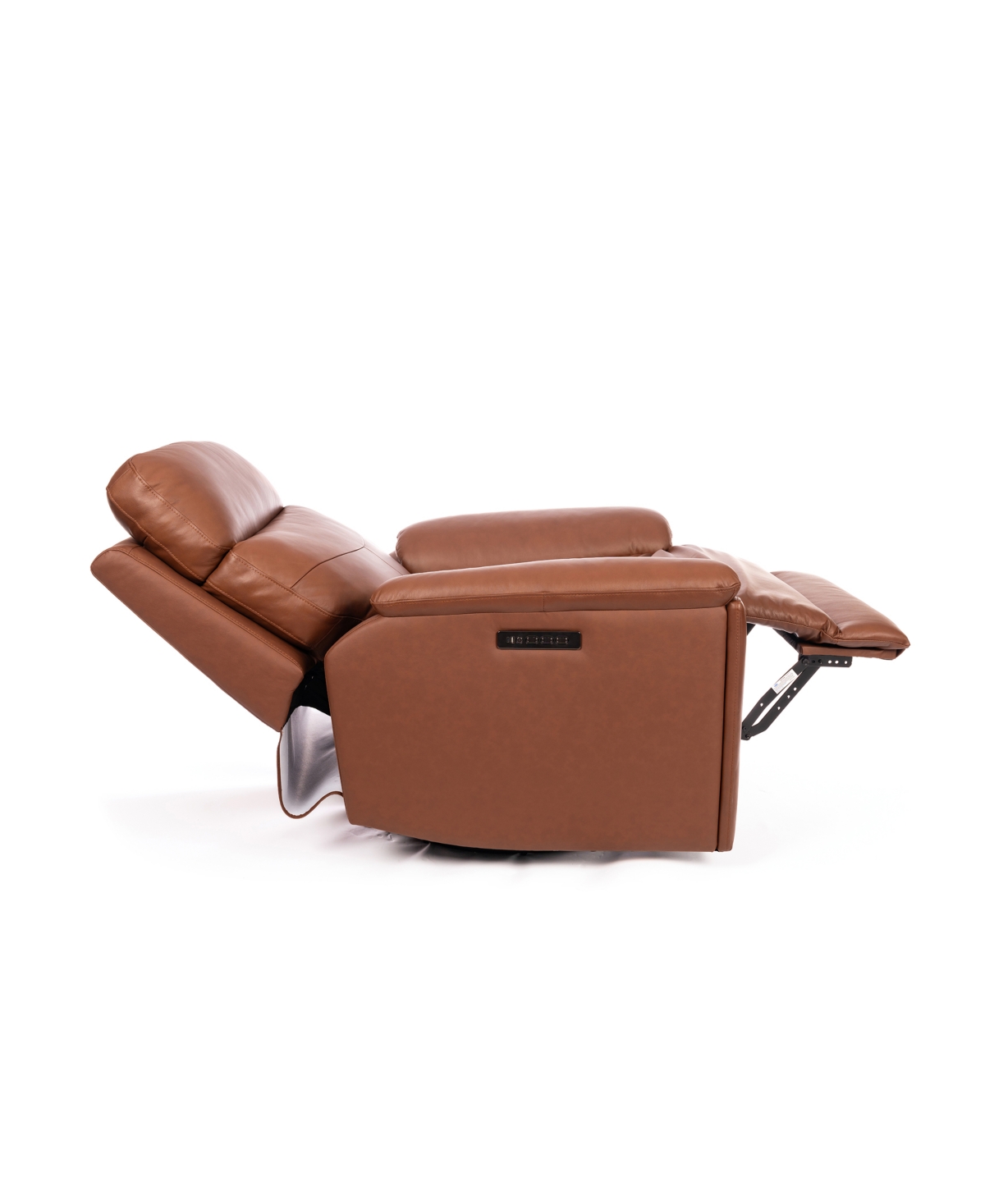 Flexsteel 39" Leather Rex Power Swivel Gliding Recliner with Power Headrest Lumbar