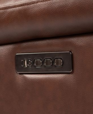 44" Leather Preston Power Gliding Recliner with Power Headrest Lumbar