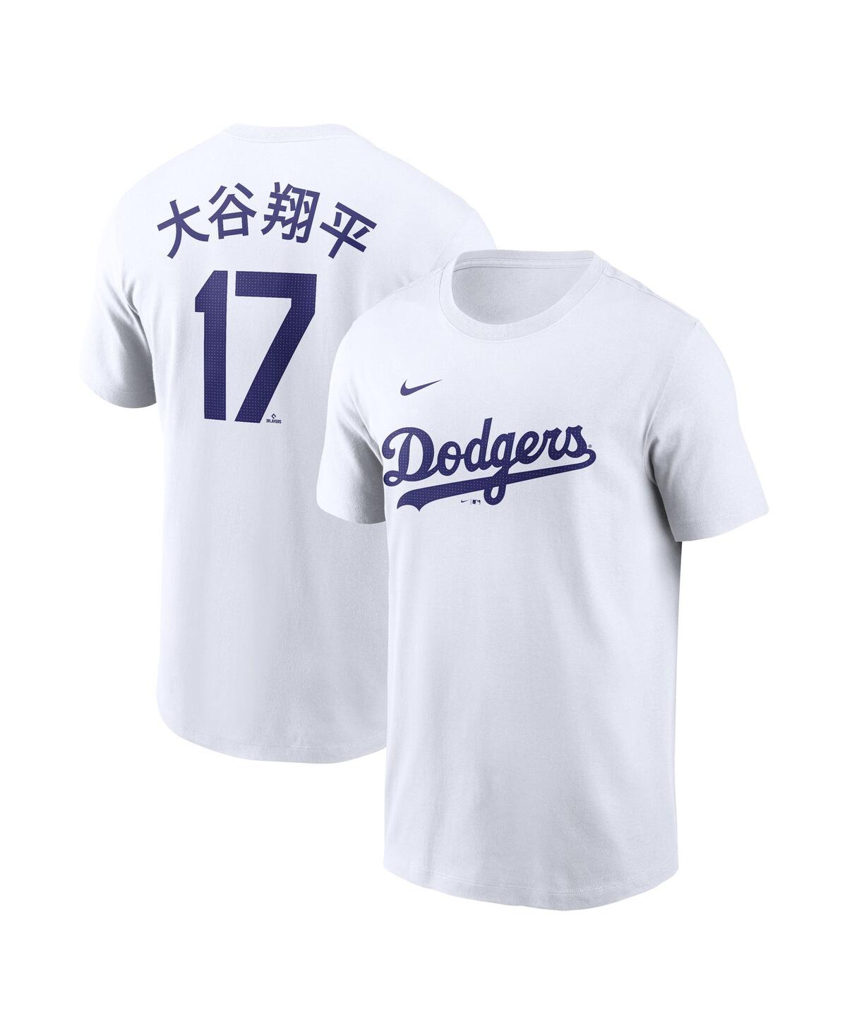 Nike Men's White Los Angeles Dodgers Kanji Fuse Name Number T-Shirt