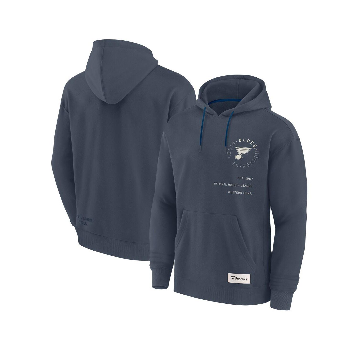 Men's Navy St. Louis Blues Future Ground Info Pullover Hoodie