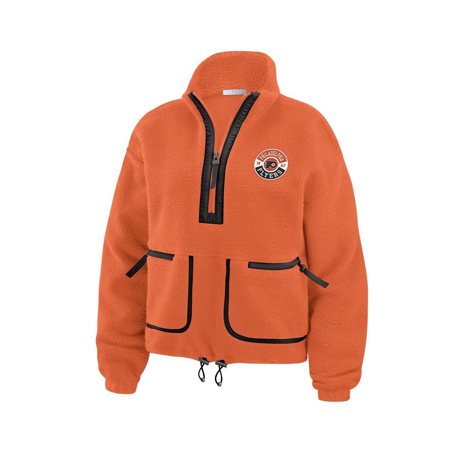 Women's Orange Philadelphia Flyers Polar Fleece Half-Zip Jacket