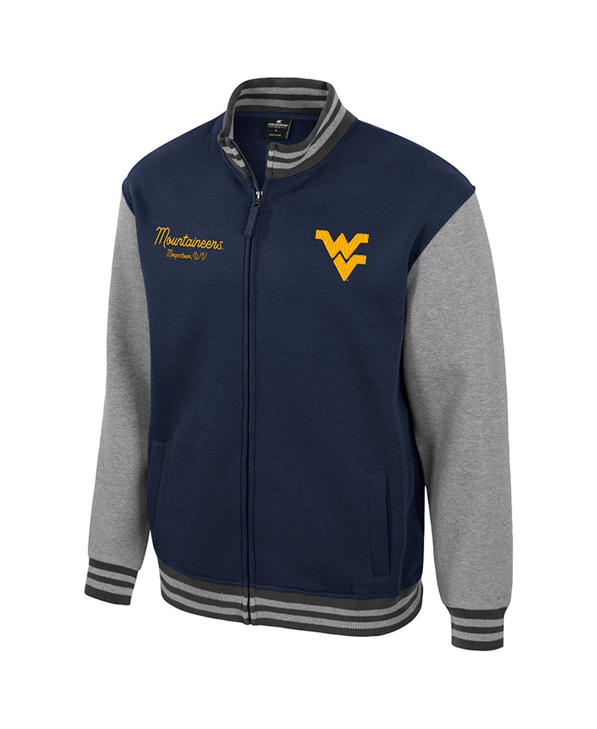 Colosseum Men's Navy West Virginia Mountaineers Ambi-Turner Full-Zip Varsity Jacket