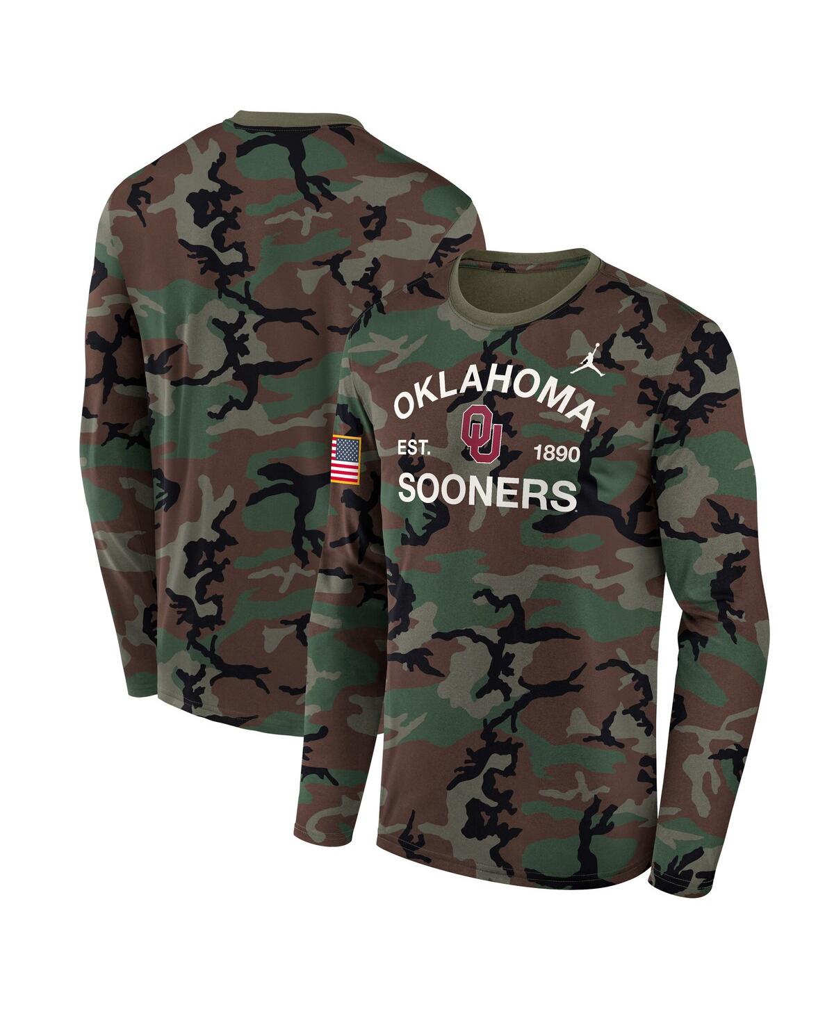 Jordan Men's Camo Oklahoma Sooners 2025 Military Appreciation Legend Dri-fit Long Sleeve T-Shirt